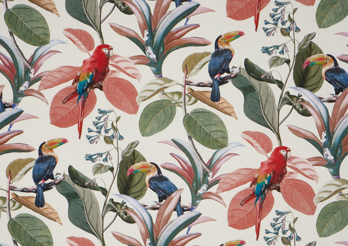 Parakeet, Papaya - Fabric Only - Image 3